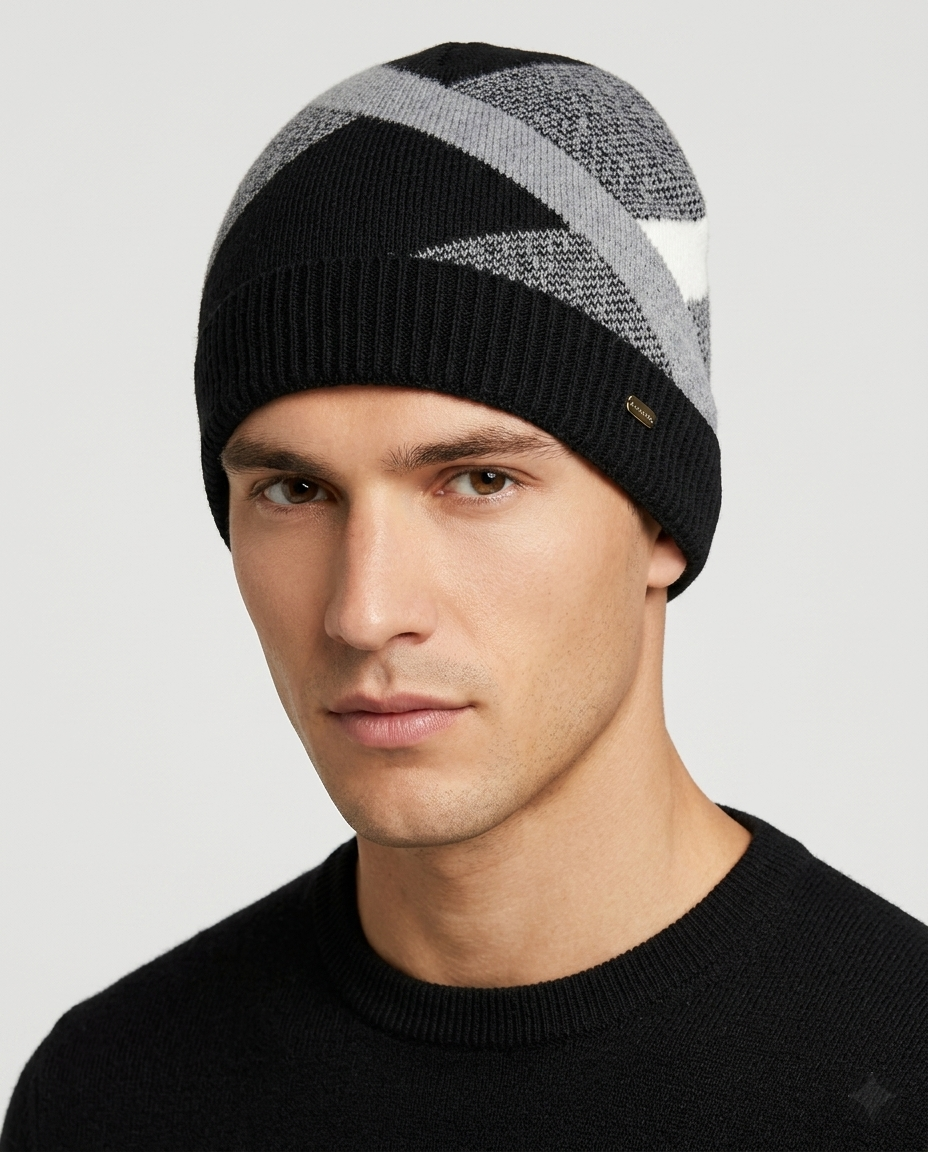 Warm Winter Woolen Skull Cap with Fur Lining