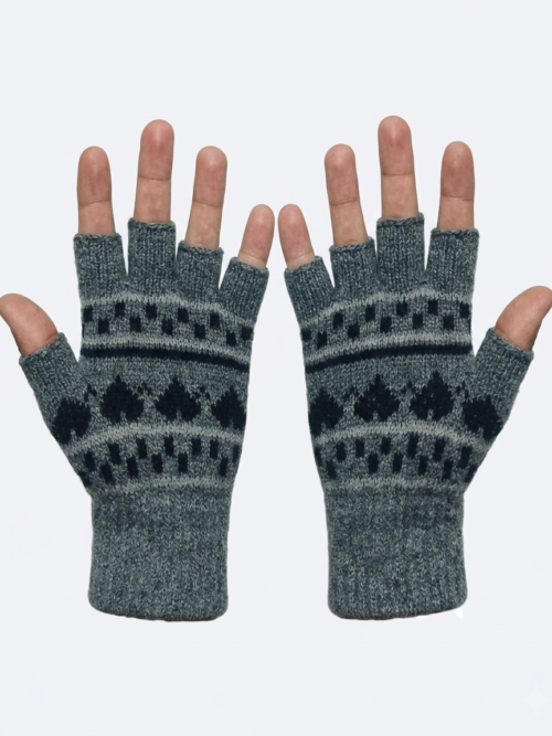 Unisex Woolen cut finger Gloves